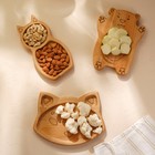 Набор детской деревянной посуды Sima-Land Home Animals, 3 предмета: медведь 20×15 см, кошка 21×11 см, лиса 22×16,5 см, подарочная коробка - фото 25419149