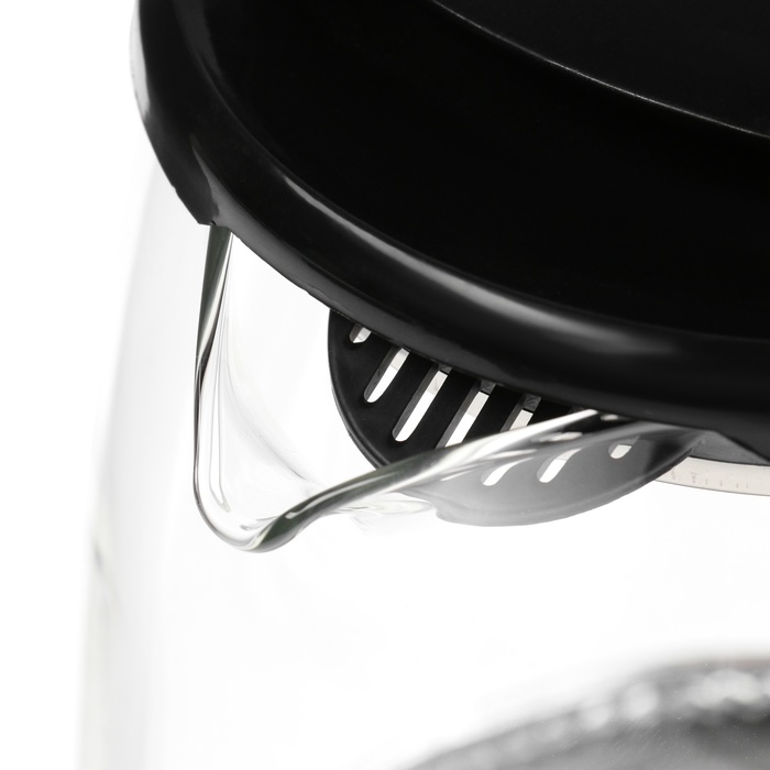 Чайник электрический "МАТРЁНА" MA-155, стекло, 2.2 л, чёрно-серебристый