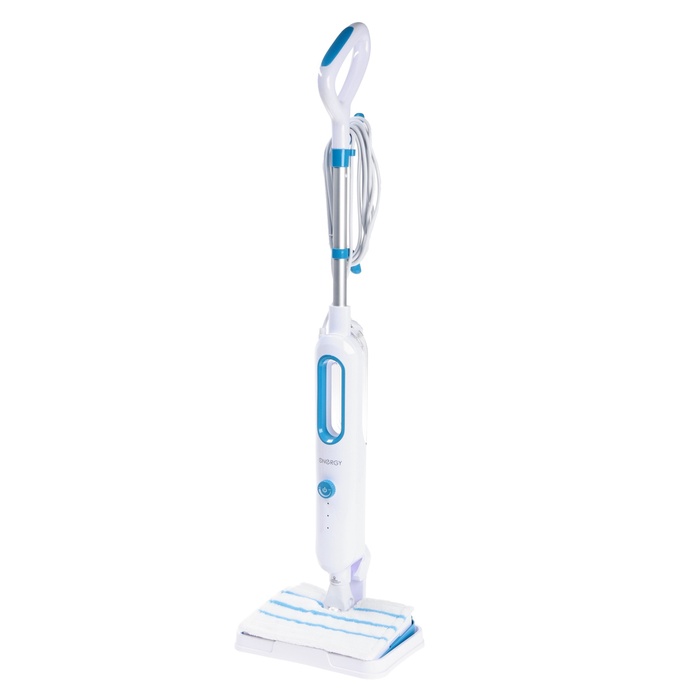 Паровая швабра Energy EN-643, 1400 Вт, 350 мл, шнур 5 м, бело-голубая - Фото 1