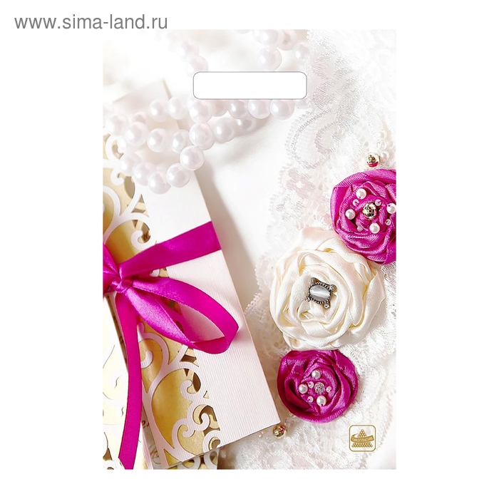 Пакет "Кружева", полиэтиленовый с вырубной ручкой 30х20 см, 30 мкм - Фото 1