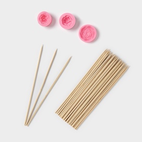 Молды для заливки «Роза», силикон, набор 3 шт., d=5/4.5/4 см, шампуры 45 шт., розовые