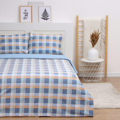 Постельное бельё евро LoveLife Square blue, сатин