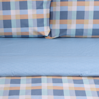 Постельное бельё евро LoveLife Square blue, сатин