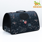 Сумка - переноска для животных "Звёздное небо", размер M, 40 х 21 х 27 см, чёрная - фото 321520954
