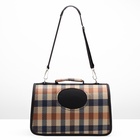 Сумка-переноска каркасная со шторкой, размер S, 37×20×24 см, клетчатая - Фото 5