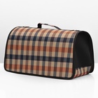 Сумка-переноска каркасная со шторкой, размер L, 53×22×29 см, клетчатая - Фото 9