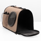 Сумка-переноска с органайзером и иллюминатором, 43×24×28 см, коричневая - Фото 15