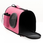 Сумка-переноска с органайзером и иллюминатором, 43×24×28 см, розовая - Фото 15