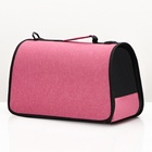Сумка-переноска с органайзером и иллюминатором, 43×24×28 см, розовая - Фото 6