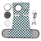 Сумка-переноска с органайзером и иллюминатором, 43 х 24 х 28 см, белая/зелёная - фото 809232295