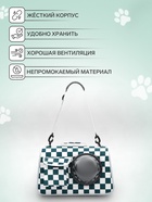 Сумка - переноска, 43×24×28 см, с органайзером и иллюминатором, белая, зелёная - Фото 3