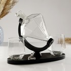 Мини-Бар «Рубин», на подставке, на 2 персоны, штоф - 850 мл, стаканы - 300 мл, 28.5×11×21.5 см, стекло, дерево - Фото 2