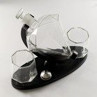 Мини-Бар «Рубин», на подставке, на 2 персоны, штоф - 850 мл, стаканы - 300 мл, 28.5×11×21.5 см, стекло, дерево - Фото 3