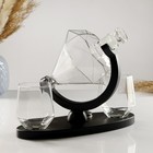 Мини-Бар «Рубин», на подставке, на 2 персоны, штоф - 850 мл, стаканы - 300 мл, 28.5×11×21.5 см, стекло, дерево - Фото 4