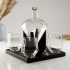 Мини-Бар «Рубин», на подставке, штоф - 880 мл, стаканы - 200 мл, 13.5×23×23 см, стекло, дерево - Фото 2