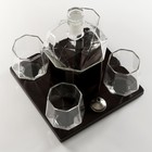 Мини-Бар «Рубин», на подставке, штоф - 880 мл, стаканы - 200 мл, 13.5×23×23 см, стекло, дерево - Фото 3