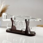 Мини-Бар «Автомат», на подставке, на 2 персоны, штоф - 800 мл, стаканы 330 мл, 53×7×23 см, стекло, дерево - Фото 4