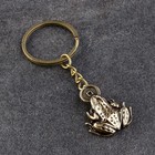 Сувенир-брелок "Лягушка с монетой", латунь, янтарь, 5х2х7 см - фото 110662095