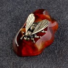 Сувенир "Пчела", латунь, янтарь, 2х3х1,5 см - фото 321521022