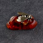Сувенир "Пчела", латунь, янтарь, 2х3х1,5 см - фото 24006973