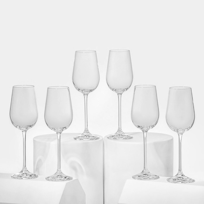 Набор стеклянных бокалов для шампанского «Пион», 150 мл, 6 шт - Фото 1