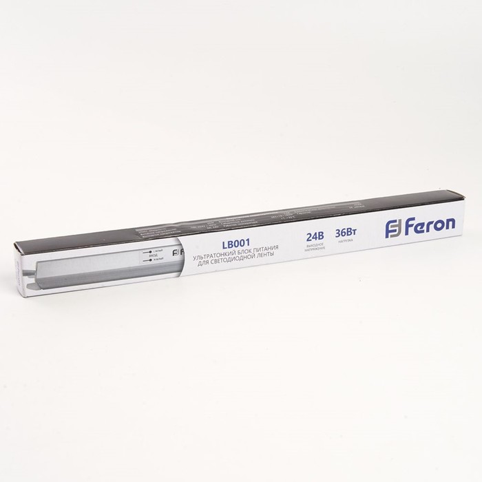 Трансформатор электронный для светодиодной ленты 24 Вт, Feron, LB001, 1.5A, 36 Вт - фото 1903799697