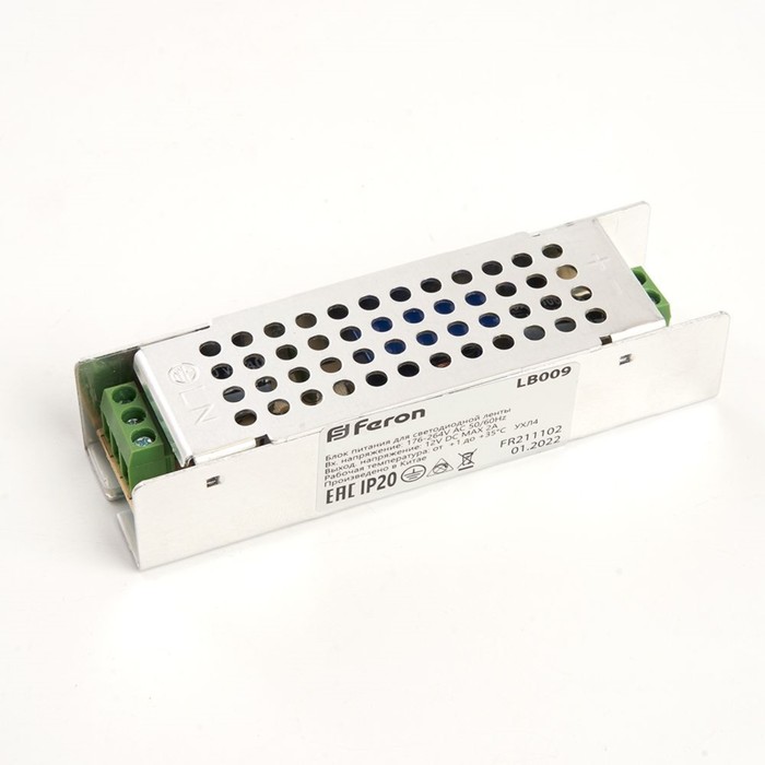 Трансформатор электронный для светодиодной ленты 12 Вт, Feron, LB009, 3A, 36 Вт