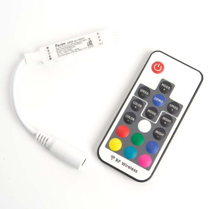 Контроллёр RGB mini для светодиодной ленты с П/У, 12-24V, LD66 - Фото 1