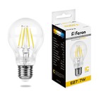Лампа светодиодная Feron, E27, 7 Вт, 175-265 В, белый теплый свет - фото 300556518
