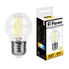 Лампа светодиодная Feron, E27, 5 Вт, 230 В, белый теплый свет - фото 300556541