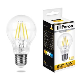 Лампа светодиодная Feron, E27, 9 Вт, 175-265 В, белый теплый свет