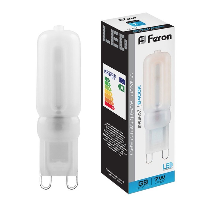 Лампа светодиодная Feron, G9, 7 Вт, 230 В, дневной свет