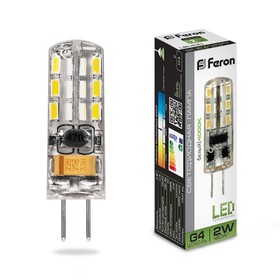 Лампа светодиодная Feron, G4, 2 Вт, 12 В, белый свет