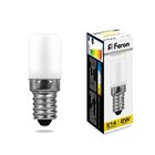 Лампа светодиодная для холодильника Feron, E14, 2 Вт, 230 В, белый теплый свет - фото 300556591