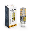 Лампа светодиодная Feron, G4, 3 Вт, 12 В, белый теплый свет - фото 300556593