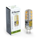 Лампа светодиодная Feron, G4, 3 Вт, 12 В, белый свет - фото 300556597