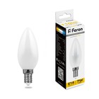 Лампа светодиодная Feron, E14, 7 Вт, 230 В, белый теплый свет - фото 300912339