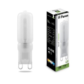 Лампа светодиодная Feron, G9, 7 Вт, 230 В, белый свет