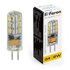 Лампа светодиодная Feron, G4, 2 Вт, 12 В, белый теплый свет - фото 300556656