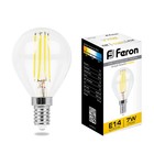 Лампа светодиодная Feron, E14, 7 Вт, 230 В, белый теплый свет - фото 300556677
