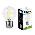 Лампа светодиодная Feron, E27, 7 Вт, 230 В, белый свет - фото 300556681