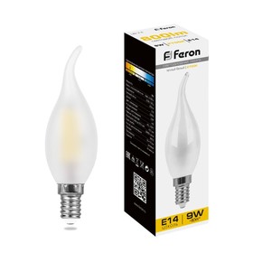 Лампа светодиодная Feron, E14, 9 Вт, 230 В, белый теплый свет