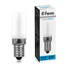 Лампа светодиодная для холодильника Feron, E14, 2 Вт, 230 В, дневной свет