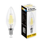Лампа светодиодная Feron, E14, 11 Вт, 230 В, белый теплый свет - фото 300556724