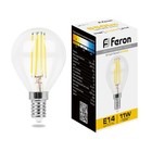 Лампа светодиодная Feron, E14, 11 Вт, 230 В, белый теплый свет - фото 300556736