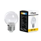 Лампа светодиодная Feron, E27, 3 Вт, 230 В, белый теплый свет - фото 4327622