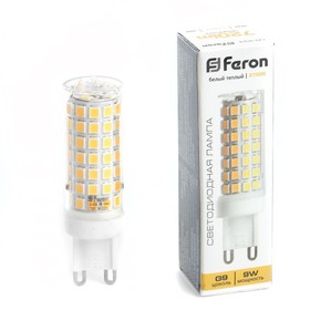 Лампа светодиодная Feron, G9, 9 Вт, 175-265 В, белый теплый свет