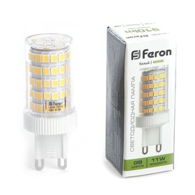 Лампа светодиодная Feron, G9, 11 Вт, 175-265 В, белый свет
