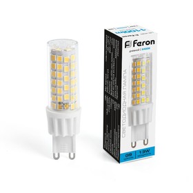 Лампа светодиодная Feron, G9, 13 Вт, 175-265 В, дневной свет