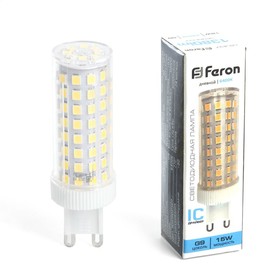 Лампа светодиодная Feron, G9, 15 Вт, 175-265 В, дневной свет